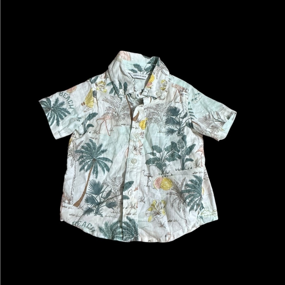 Janie and Jack Palm Print Kids Button Down Shirt